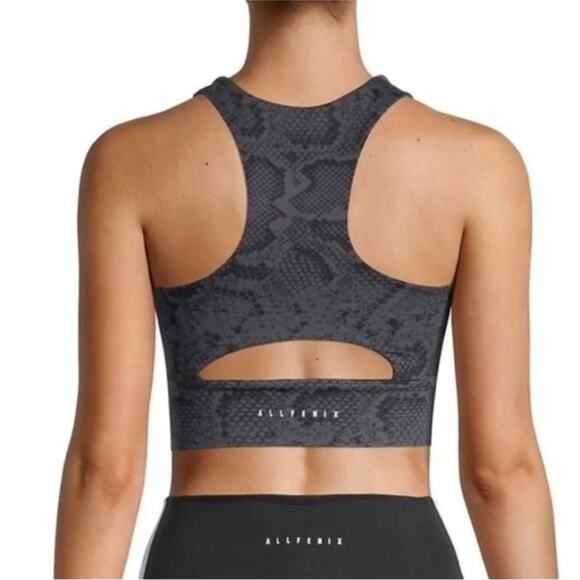 All Fenix Anthropologie Navy Snake Print Long Sports Bra Size Small - Picture 3 of 9
